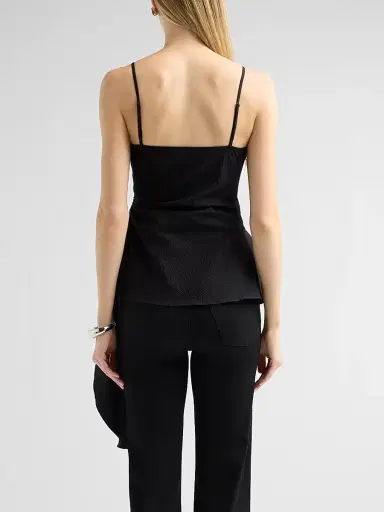 Veronica Beard Women's Solange Textured Draped Top - Black - Size 14 | Thumbnail 3 Veronica Beard Women's Solange Textured Draped Top - Black - Size 14 | Thumbnail 3
