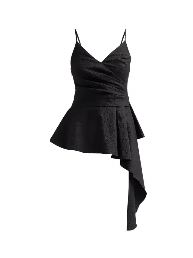 Women's Solange Textured Draped Top - Black