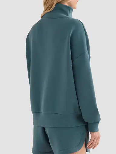 Varley Women's Hawley Half-Zip Sweatshirt - Mallard Blue - Size XS | Thumbnail 5 Varley Women's Hawley Half-Zip Sweatshirt - Mallard Blue - Size XS | Thumbnail 5