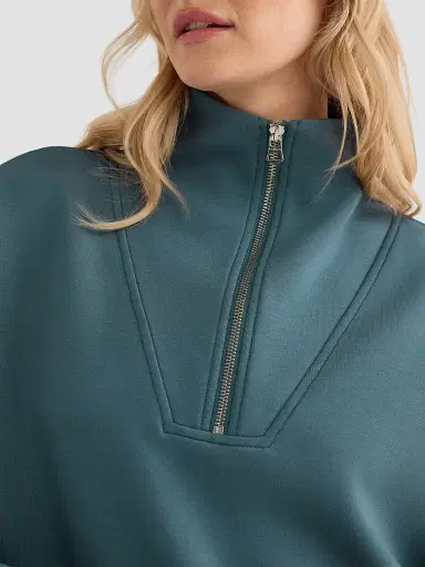 Varley Women's Hawley Half-Zip Sweatshirt - Mallard Blue - Size XS | Thumbnail 7 Varley Women's Hawley Half-Zip Sweatshirt - Mallard Blue - Size XS | Thumbnail 7