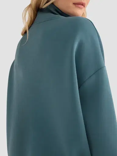Varley Women's Hawley Half-Zip Sweatshirt - Mallard Blue - Size XS | Thumbnail 8 Varley Women's Hawley Half-Zip Sweatshirt - Mallard Blue - Size XS | Thumbnail 8