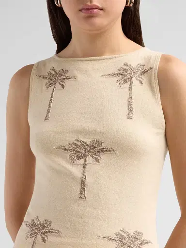 Staud Women's Arden Cotton-Cashmere Top - Natural - Size XL | Thumbnail 5