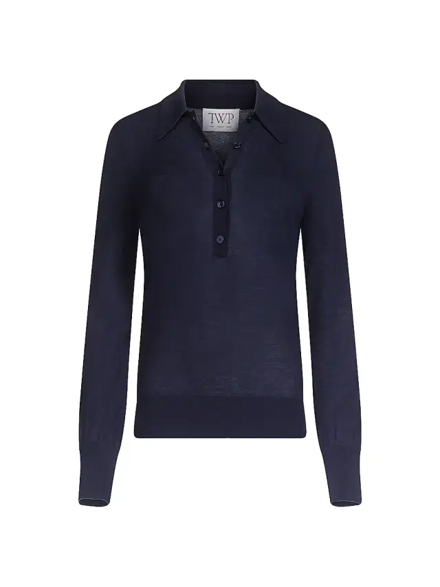 TWP Women's Uma Henley Cashmere Top - Night Sky