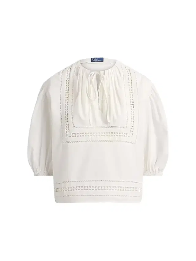 Polo Ralph Lauren Women's Lace-Trim Cotton Shirt - White