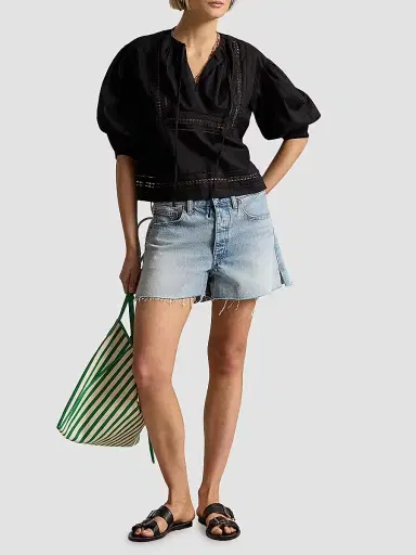 Polo Ralph Lauren Women's Lace-Trim Cotton Shirt | Thumbnail 2 Polo Ralph Lauren Women's Lace-Trim Cotton Shirt | Thumbnail 2