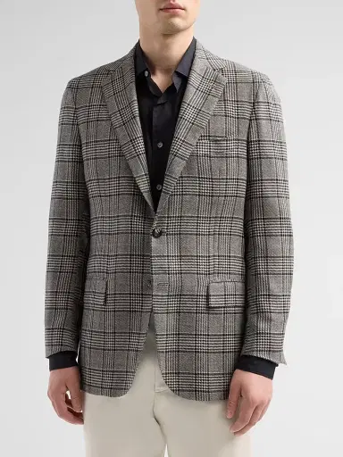 Kiton Men's Plaid Cashmere Sport Coat - Blue - Size 44 | Thumbnail 4