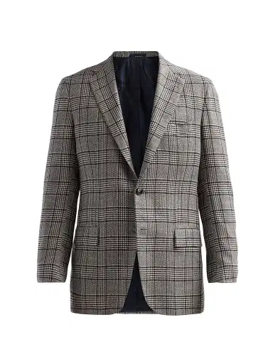 Kiton Men's Plaid Cashmere Sport Coat - Blue - Size 44 | Thumbnail 1