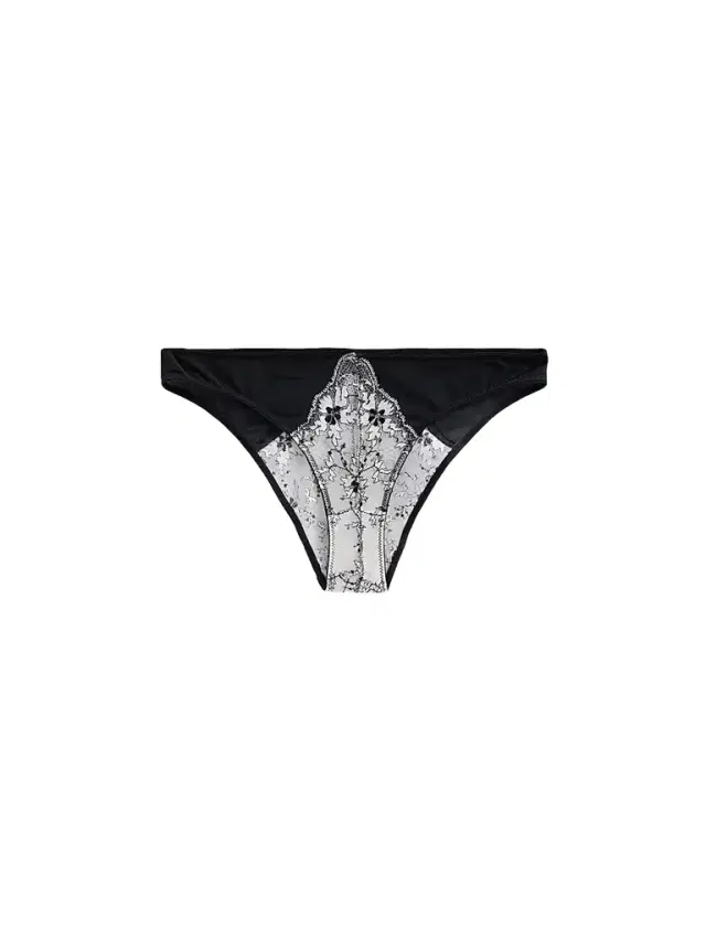 Women's Noir et Blanc Lace Panties - Black