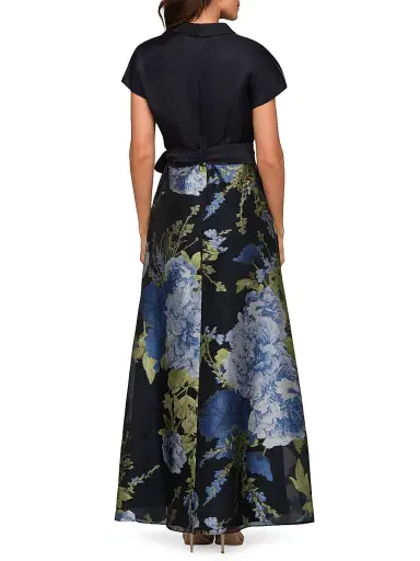 Kay Unger Women's Samira Metallic Floral Gown - Dark Twilight Multi - Size 10 | Thumbnail 5 Kay Unger Women's Samira Metallic Floral Gown - Dark Twilight Multi - Size 10 | Thumbnail 5