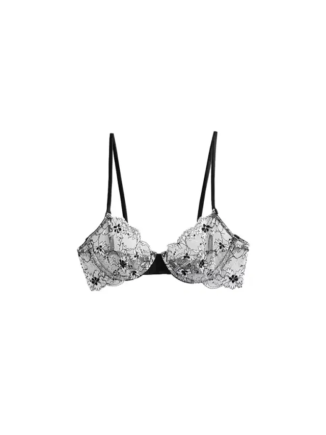 Kiki de Montparnasse Women's Noir et Blanc Lace Demi Bra - Black