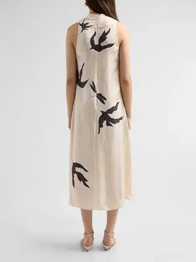 Altuzarra Women's Lucie Bird-Print Silk Midi Dress - Tapioca Bird | Thumbnail 3 Altuzarra Women's Lucie Bird-Print Silk Midi Dress - Tapioca Bird | Thumbnail 3