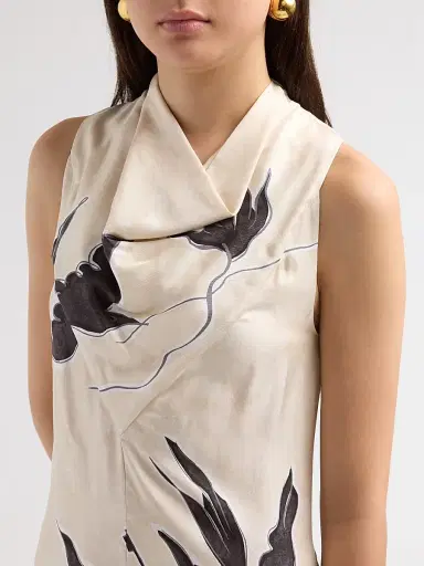 Altuzarra Women's Lucie Bird-Print Silk Midi Dress - Tapioca Bird | Thumbnail 5 Altuzarra Women's Lucie Bird-Print Silk Midi Dress - Tapioca Bird | Thumbnail 5