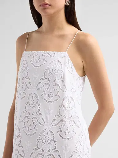 Toccin Women's Olivera Lace Cotton Shift Mini Dress - Optic - Size 12 | Thumbnail 5 Toccin Women's Olivera Lace Cotton Shift Mini Dress - Optic - Size 12 | Thumbnail 5