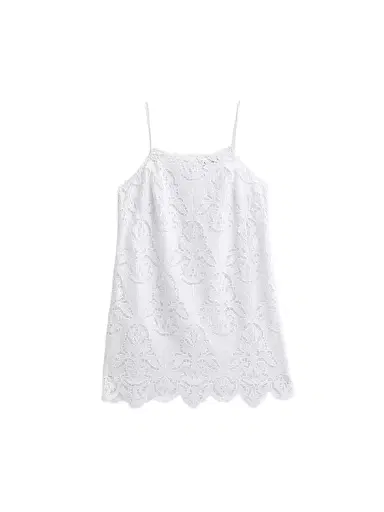 Toccin Women's Olivera Lace Cotton Shift Mini Dress - Optic - Size 12 | Thumbnail 1 Toccin Women's Olivera Lace Cotton Shift Mini Dress - Optic - Size 12 | Thumbnail 1