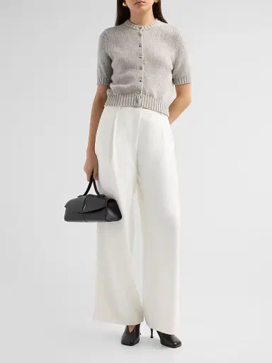 Toccin Women's Solara Pleated Wide-Leg Trousers - Optic - Size 12 | Thumbnail 2 Toccin Women's Solara Pleated Wide-Leg Trousers - Optic - Size 12 | Thumbnail 2