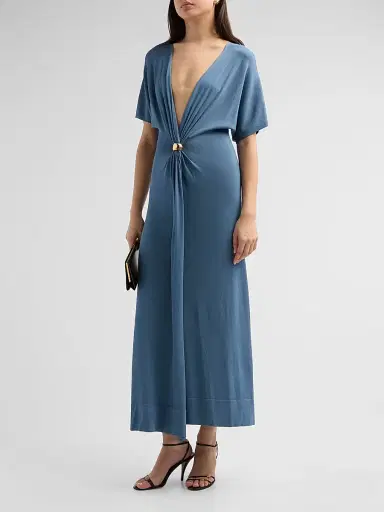 Altuzarra Women's Rene Gathered Midi Dress | Thumbnail 4 Altuzarra Women's Rene Gathered Midi Dress | Thumbnail 4