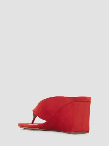 Alaïa Women's 75MM Slip-On Suede Wedge Sandals | Thumbnail 2