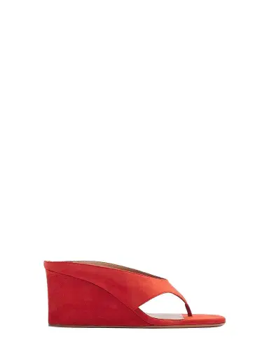 Alaïa Women's 75MM Slip-On Suede Wedge Sandals | Thumbnail 1