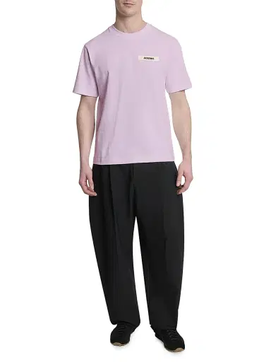 Jacquemus Men's Grosgrain Logo Cotton T-Shirt | Thumbnail 2