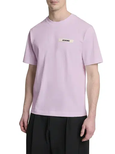 Jacquemus Men's Grosgrain Logo Cotton T-Shirt | Thumbnail 3