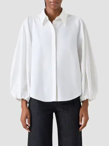 Akris punto Women's Washed Cotton Boxy Shirt - Cream - Size 16 | Thumbnail 4 Akris punto Women's Washed Cotton Boxy Shirt - Cream - Size 16 | Thumbnail 4