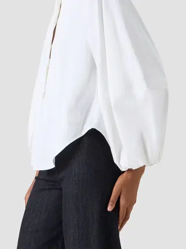 Akris punto Women's Washed Cotton Boxy Shirt - Cream - Size 16 | Thumbnail 5 Akris punto Women's Washed Cotton Boxy Shirt - Cream - Size 16 | Thumbnail 5