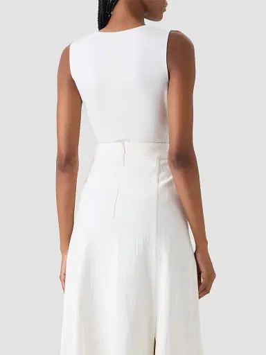 Akris punto Women's Fitted Square Neck Top - Cream - Size 16 | Thumbnail 3 Akris punto Women's Fitted Square Neck Top - Cream - Size 16 | Thumbnail 3