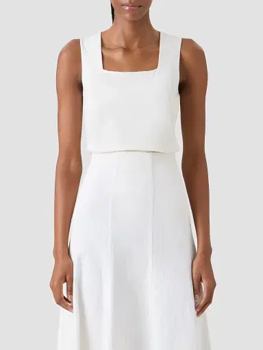 Akris punto Women's Fitted Square Neck Top - Cream - Size 16 | Thumbnail 4 Akris punto Women's Fitted Square Neck Top - Cream - Size 16 | Thumbnail 4