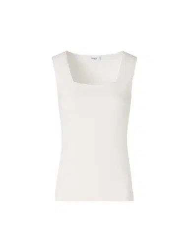 Akris punto Women's Fitted Square Neck Top - Cream - Size 16 | Thumbnail 1 Akris punto Women's Fitted Square Neck Top - Cream - Size 16 | Thumbnail 1