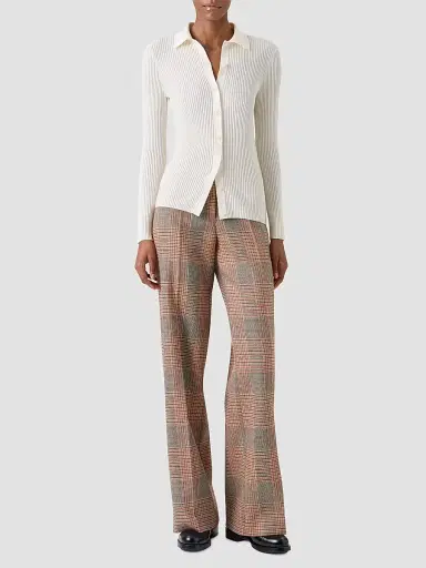 Akris punto Women's Rib-Knit Wool Shirt - Cream - Size 16 | Thumbnail 2 Akris punto Women's Rib-Knit Wool Shirt - Cream - Size 16 | Thumbnail 2