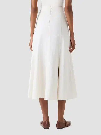Akris punto Women's Panelled Denim Midi Skirt - Cream | Thumbnail 2