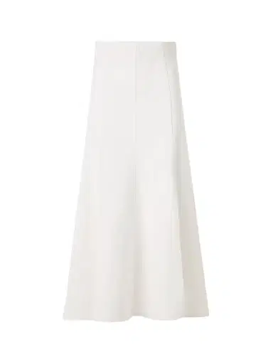 Akris punto Women's Panelled Denim Midi Skirt - Cream | Thumbnail 1