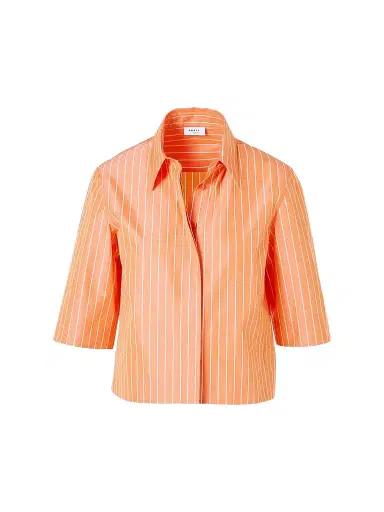 Akris punto Women's Cotton Striped Blouse - Orange - Size 16 | Thumbnail 1