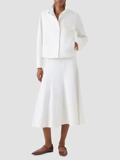 Akris punto Women's Stretch Denim Stand Collar Jacket - Cream - Size 16 | Thumbnail 2
