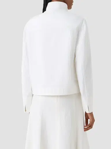 Akris punto Women's Stretch Denim Stand Collar Jacket - Cream - Size 16 | Thumbnail 3