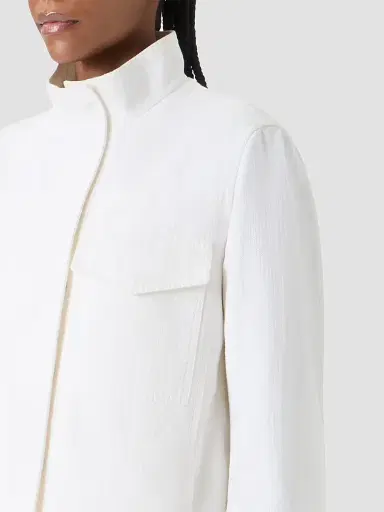 Akris punto Women's Stretch Denim Stand Collar Jacket - Cream - Size 16 | Thumbnail 5
