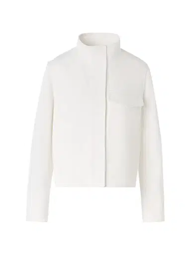 Akris punto Women's Stretch Denim Stand Collar Jacket - Cream - Size 16 | Thumbnail 1