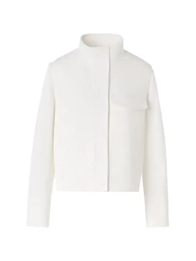 Women's Stretch Denim Stand Collar Jacket - Cream