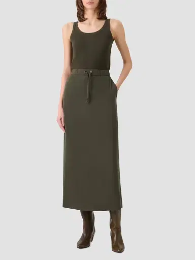 Akris punto Women's Fitted Cotton Tank - Olive - Size 16 | Thumbnail 2