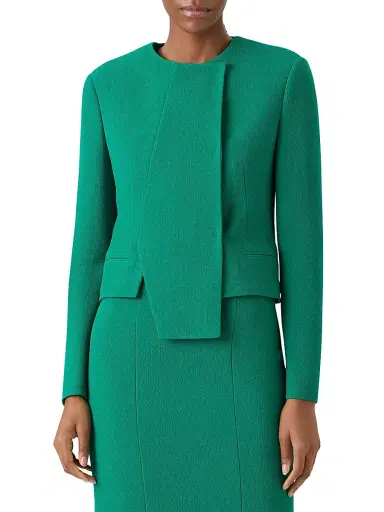 Akris Women's Emilio Wool Short Jacket - Tourmaline - Size 8 | Thumbnail 3 Akris Women's Emilio Wool Short Jacket - Tourmaline - Size 8 | Thumbnail 3
