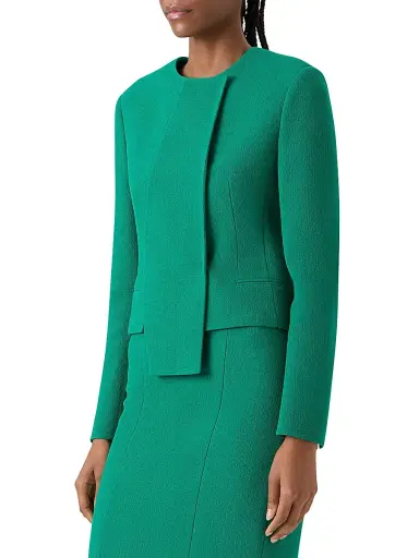 Akris Women's Emilio Wool Short Jacket - Tourmaline - Size 8 | Thumbnail 4 Akris Women's Emilio Wool Short Jacket - Tourmaline - Size 8 | Thumbnail 4