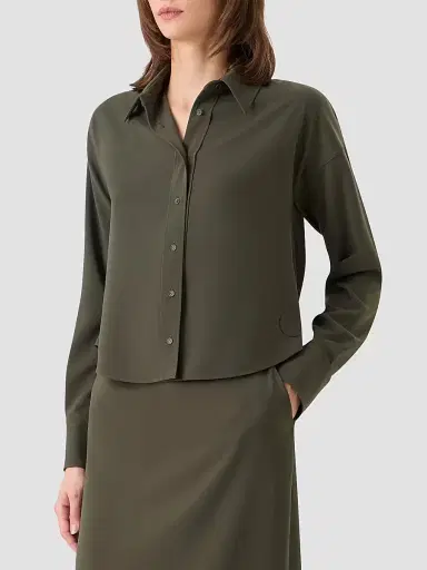 Akris punto Women's Relaxed Lasercut Crêpe Shirt | Thumbnail 6 Akris punto Women's Relaxed Lasercut Crêpe Shirt | Thumbnail 6