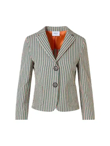 Akris punto Women's Seersucker Stripe Stretch-Cotton Blazer - Size 14 | Thumbnail 1 Akris punto Women's Seersucker Stripe Stretch-Cotton Blazer - Size 14 | Thumbnail 1