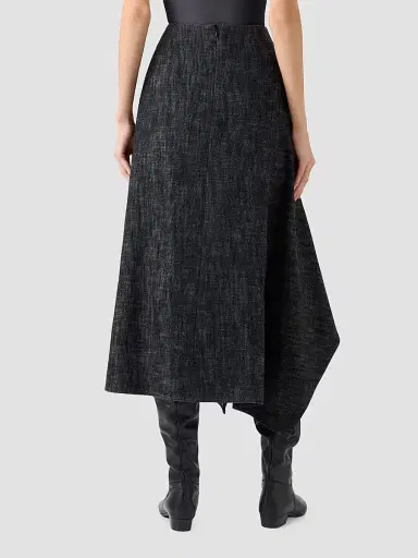 Akris punto Women's Washed Denim Asymmetric Midi Skirt | Thumbnail 2 Akris punto Women's Washed Denim Asymmetric Midi Skirt | Thumbnail 2