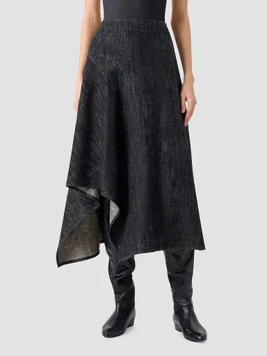 Akris punto Women's Washed Denim Asymmetric Midi Skirt | Thumbnail 3 Akris punto Women's Washed Denim Asymmetric Midi Skirt | Thumbnail 3