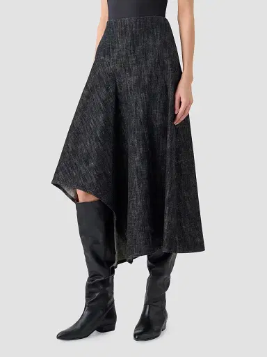 Akris punto Women's Washed Denim Asymmetric Midi Skirt | Thumbnail 5 Akris punto Women's Washed Denim Asymmetric Midi Skirt | Thumbnail 5