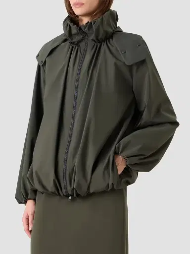 Akris punto Women's Short Parachute Taffeta Parka - Olive - Size 14 | Thumbnail 6 Akris punto Women's Short Parachute Taffeta Parka - Olive - Size 14 | Thumbnail 6