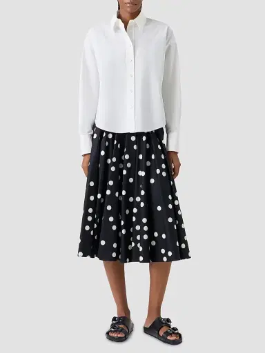 Akris punto Women's Cotton Poplin Crop Shirt - Cream - Size 16 | Thumbnail 2