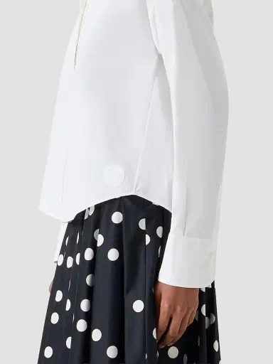 Akris punto Women's Cotton Poplin Crop Shirt - Cream - Size 16 | Thumbnail 5
