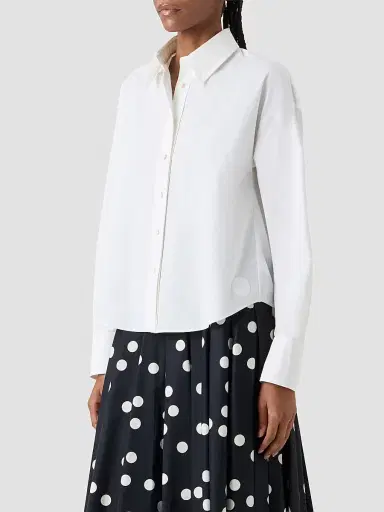 Akris punto Women's Cotton Poplin Crop Shirt - Cream - Size 16 | Thumbnail 6